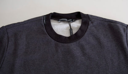 Dolce &amp; Gabbana Maglione girocollo in cotone grigio scuro
