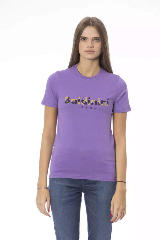 T-shirt da donna in cotone viola Baldinini Trend
