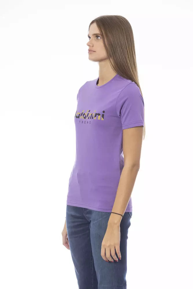 T-shirt da donna in cotone viola Baldinini Trend