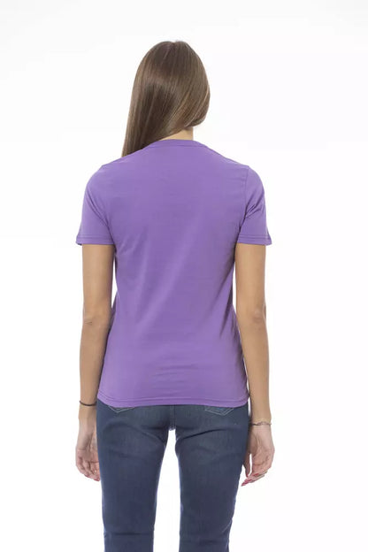 T-shirt da donna in cotone viola Baldinini Trend