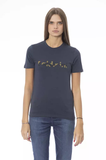 T-shirt da donna in cotone blu Baldinini Trend