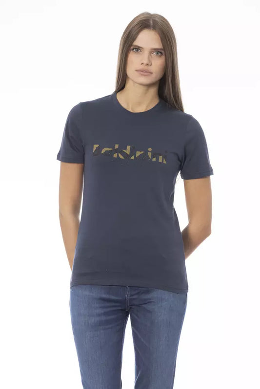 T-shirt da donna in cotone blu Baldinini Trend