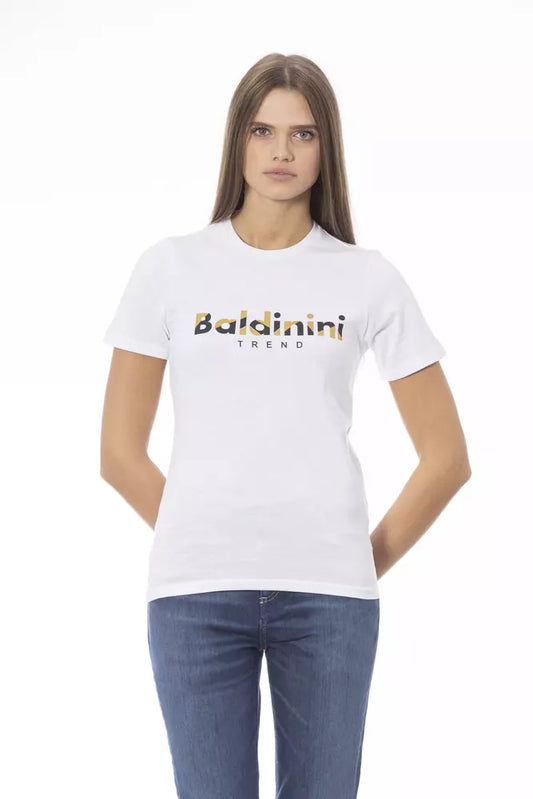 T-shirt da donna in cotone bianco Baldinini Trend