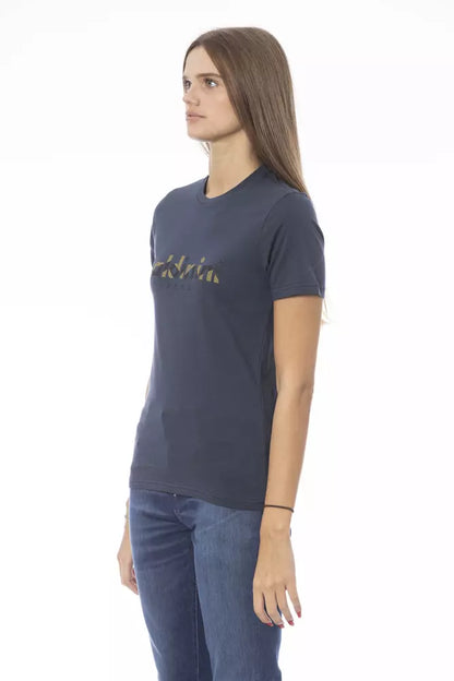 T-shirt da donna in cotone blu Baldinini Trend