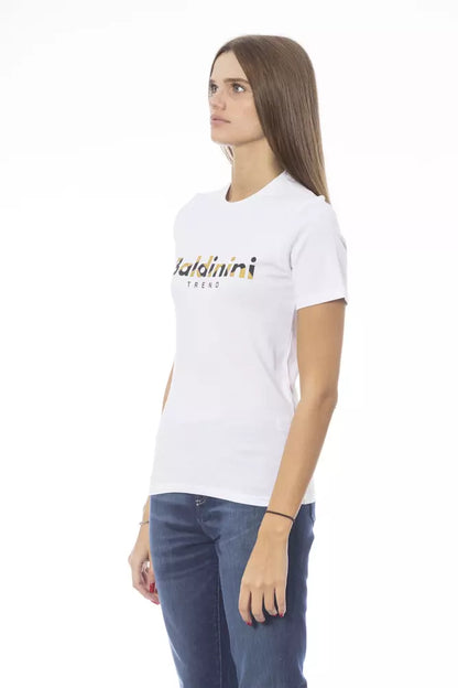 T-shirt da donna in cotone bianco Baldinini Trend