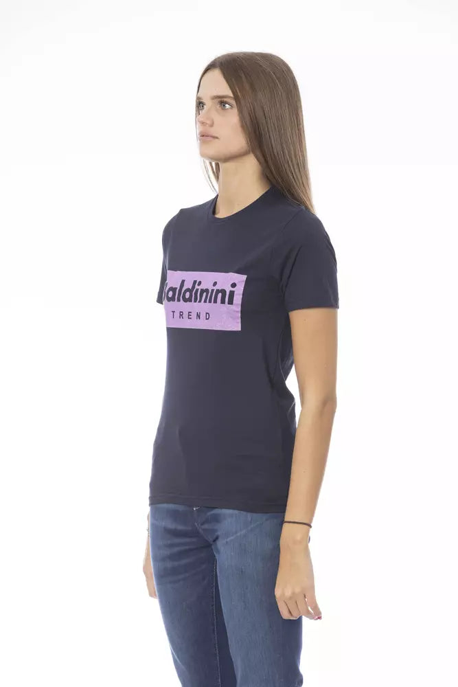 T-shirt da donna in cotone blu Baldinini Trend