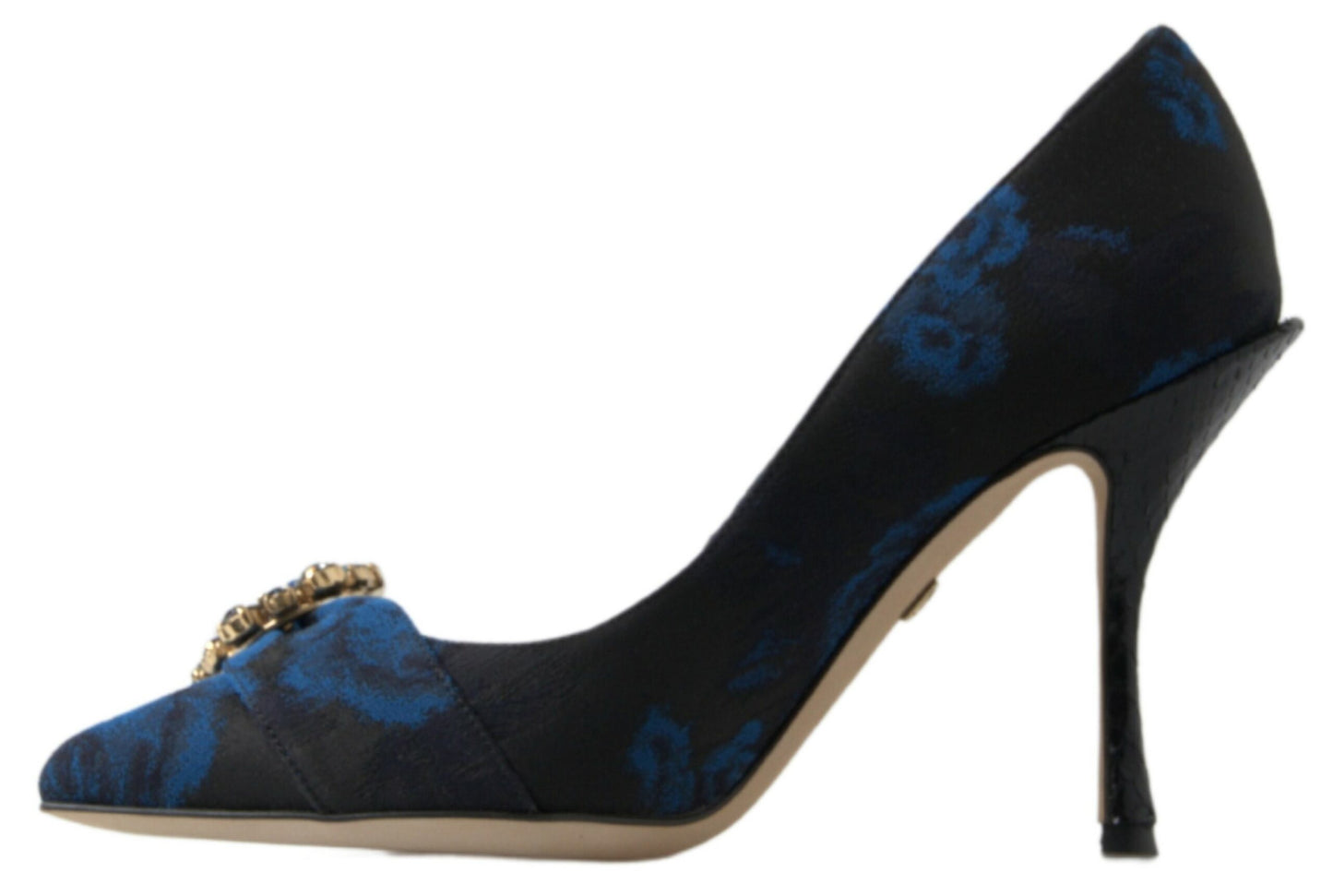 Scarpe con tacco Dolce &amp; Gabbana in Ayers blu con fiori e cristalli