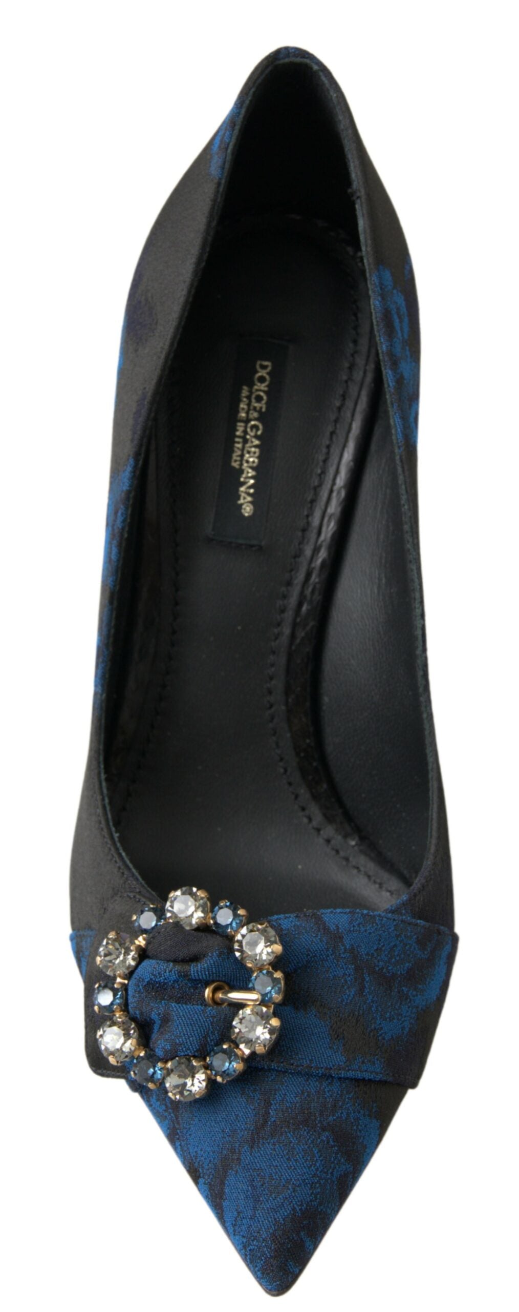 Scarpe con tacco Dolce &amp; Gabbana in Ayers blu con fiori e cristalli