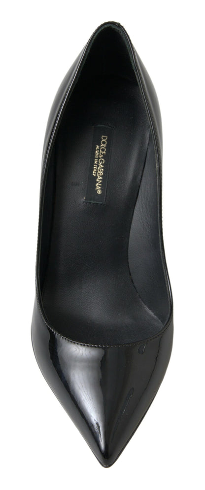 Scarpe con tacco alto in vernice nera Dolce &amp; Gabbana