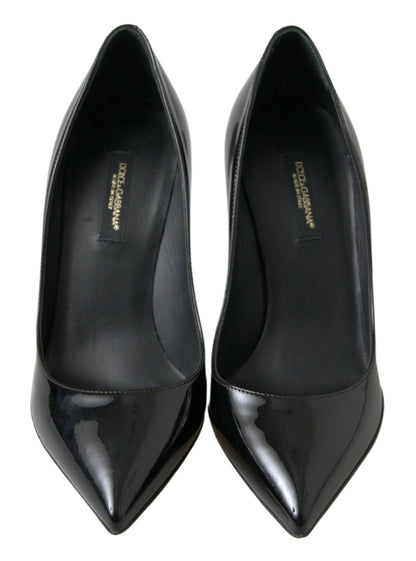 Scarpe con tacco alto in vernice nera Dolce &amp; Gabbana