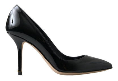 Scarpe con tacco alto in vernice nera Dolce &amp; Gabbana