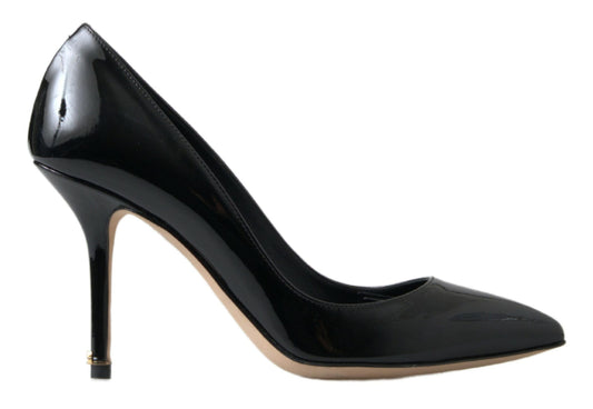 Scarpe con tacco alto in vernice nera Dolce &amp; Gabbana