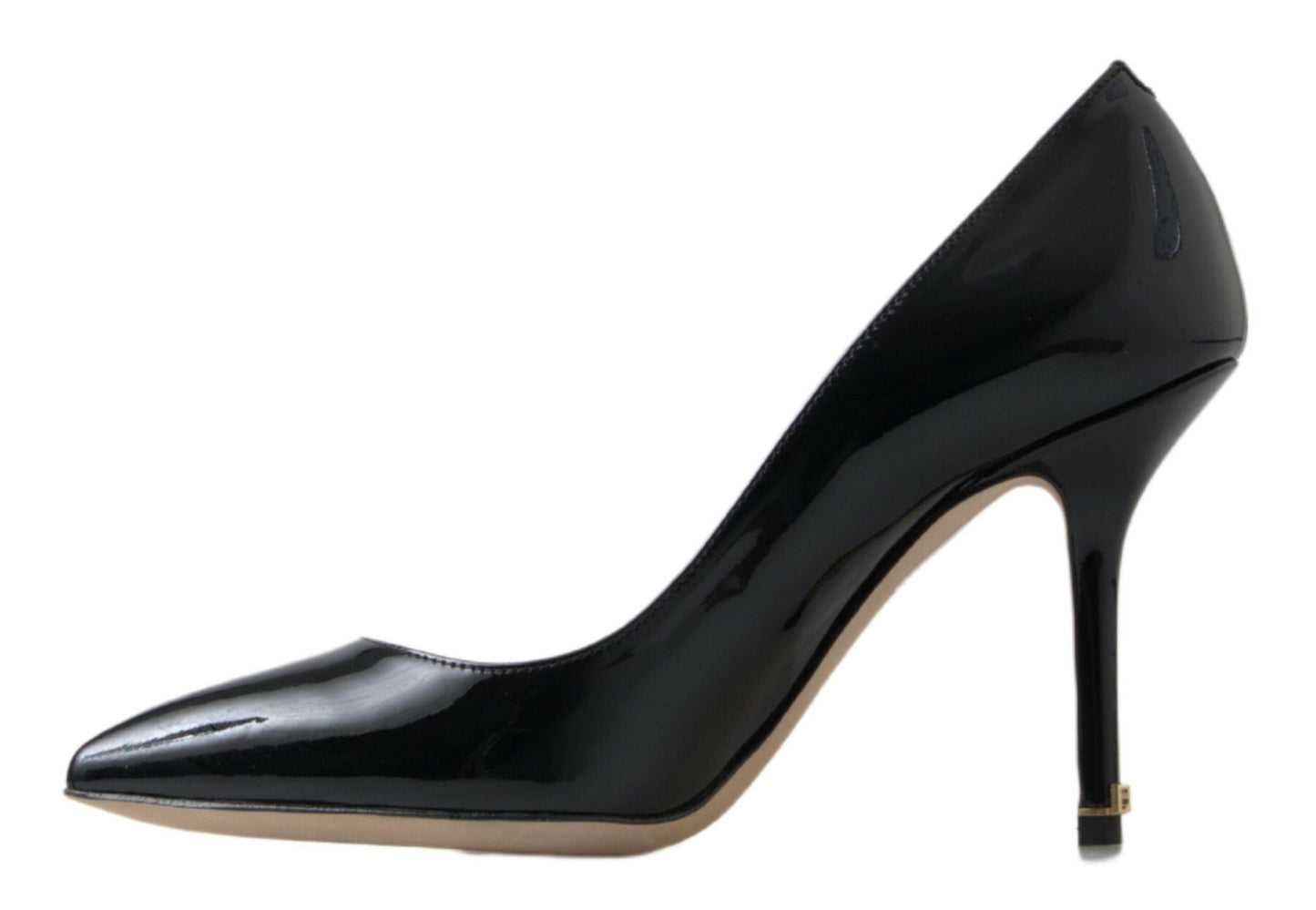 Scarpe con tacco alto in vernice nera Dolce &amp; Gabbana