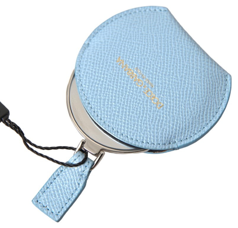 Portaspecchietto in pelle di vitello azzurro Dolce &amp; Gabbana