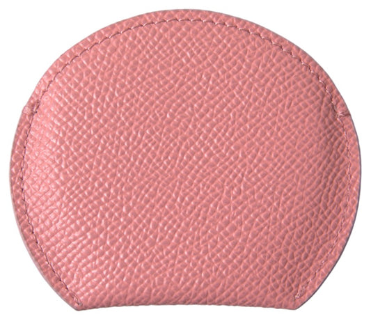 Portaspecchietto rotondo in pelle di vitello rosa Dolce &amp; Gabbana
