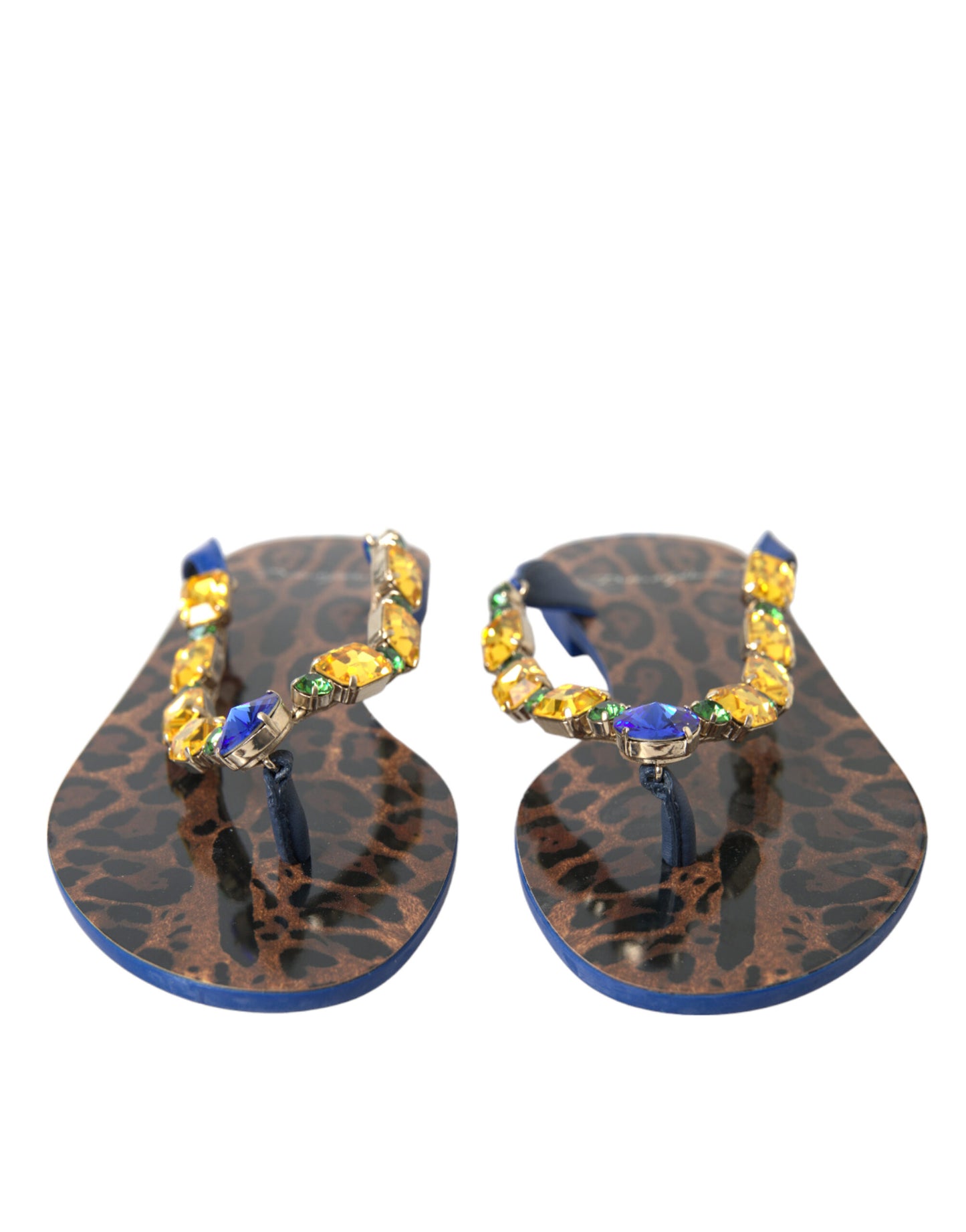 Sandali con cristalli blu Dolce &amp; Gabbana, scarpe da spiaggia