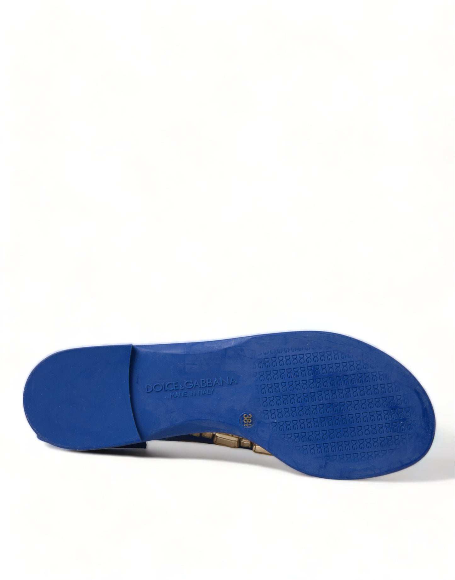 Sandali con cristalli blu Dolce &amp; Gabbana, scarpe da spiaggia