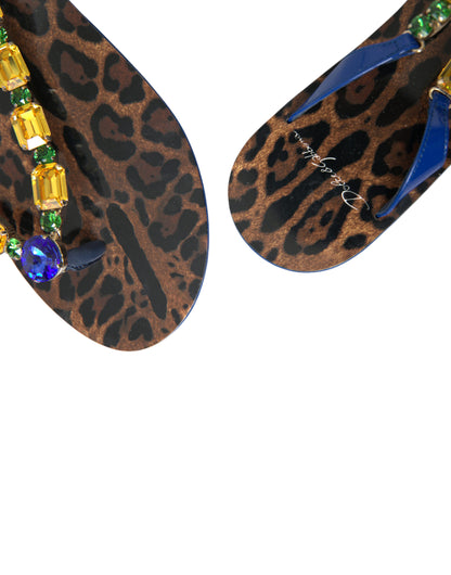 Sandali con cristalli blu Dolce &amp; Gabbana, scarpe da spiaggia