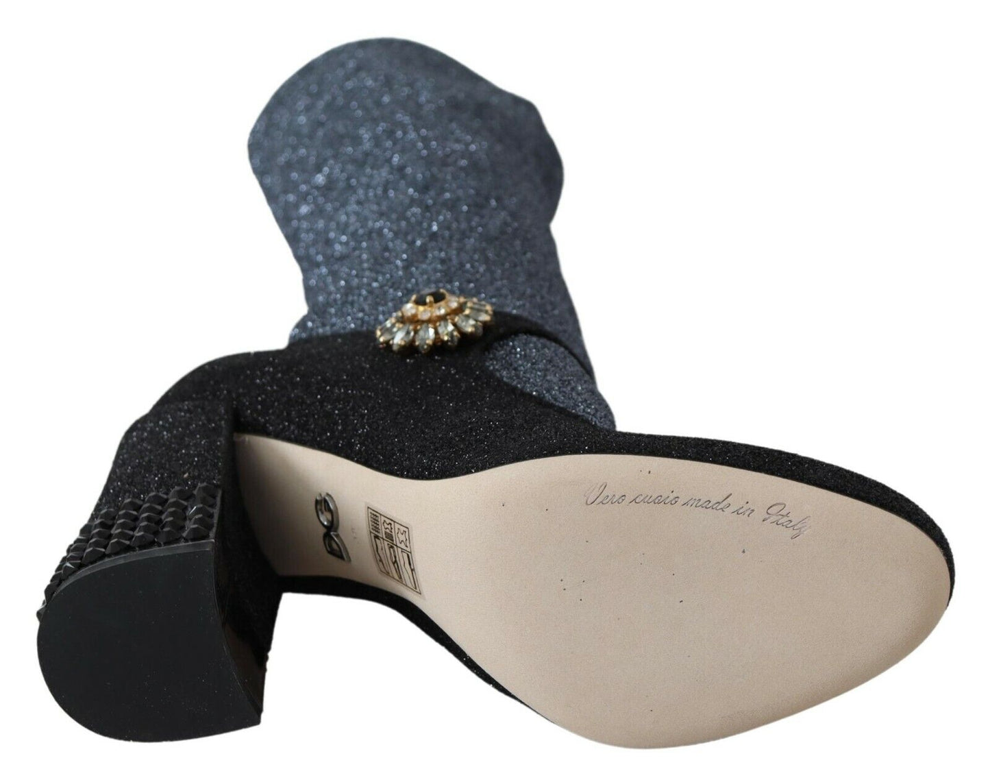 Dolce &amp; Gabbana - Stivaletti Mary Jane con cristalli neri