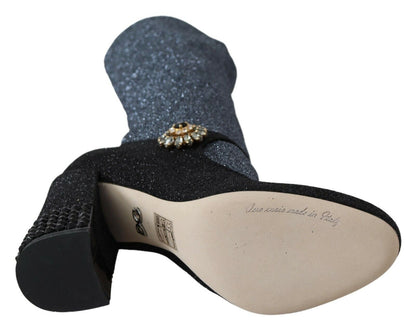 Dolce &amp; Gabbana - Stivaletti Mary Jane con cristalli neri
