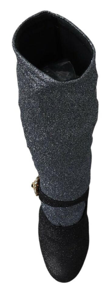 Dolce &amp; Gabbana - Stivaletti Mary Jane con cristalli neri