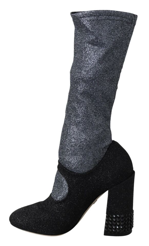 Dolce &amp; Gabbana - Stivaletti Mary Jane con cristalli neri