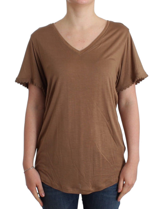 Maglia a maniche corte marrone John Galliano