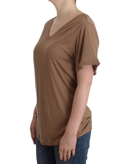 Maglia a maniche corte marrone John Galliano