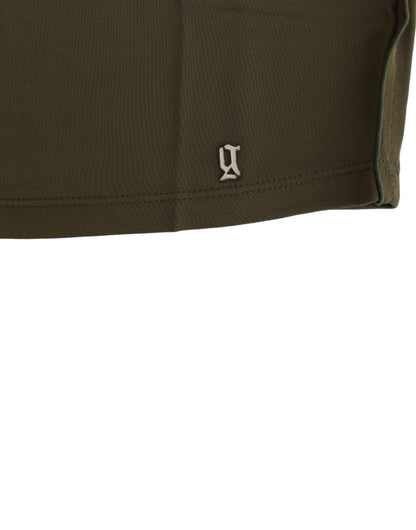 Top blusa a maniche corte verde John Galliano