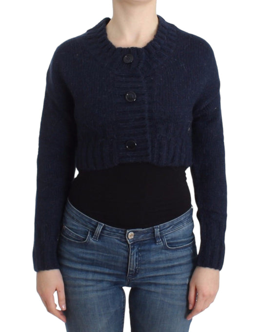 Cardigan corto blu John Galliano