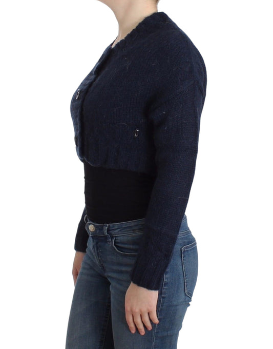 Cardigan corto blu John Galliano