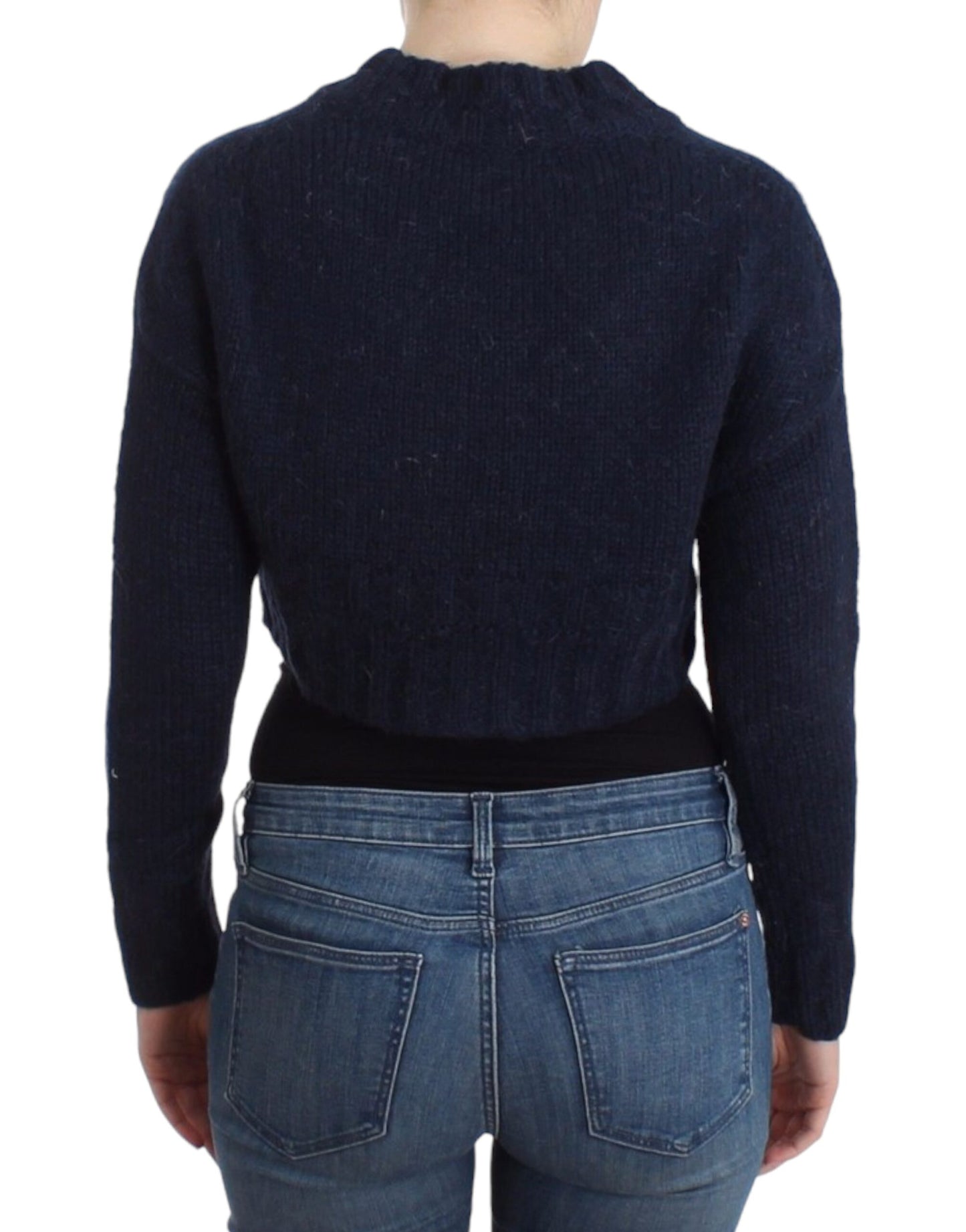 Cardigan corto blu John Galliano