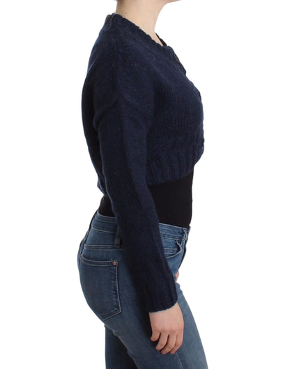 Cardigan corto blu John Galliano