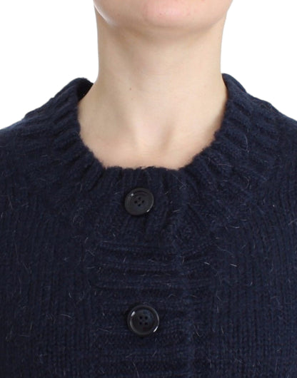 Cardigan corto blu John Galliano