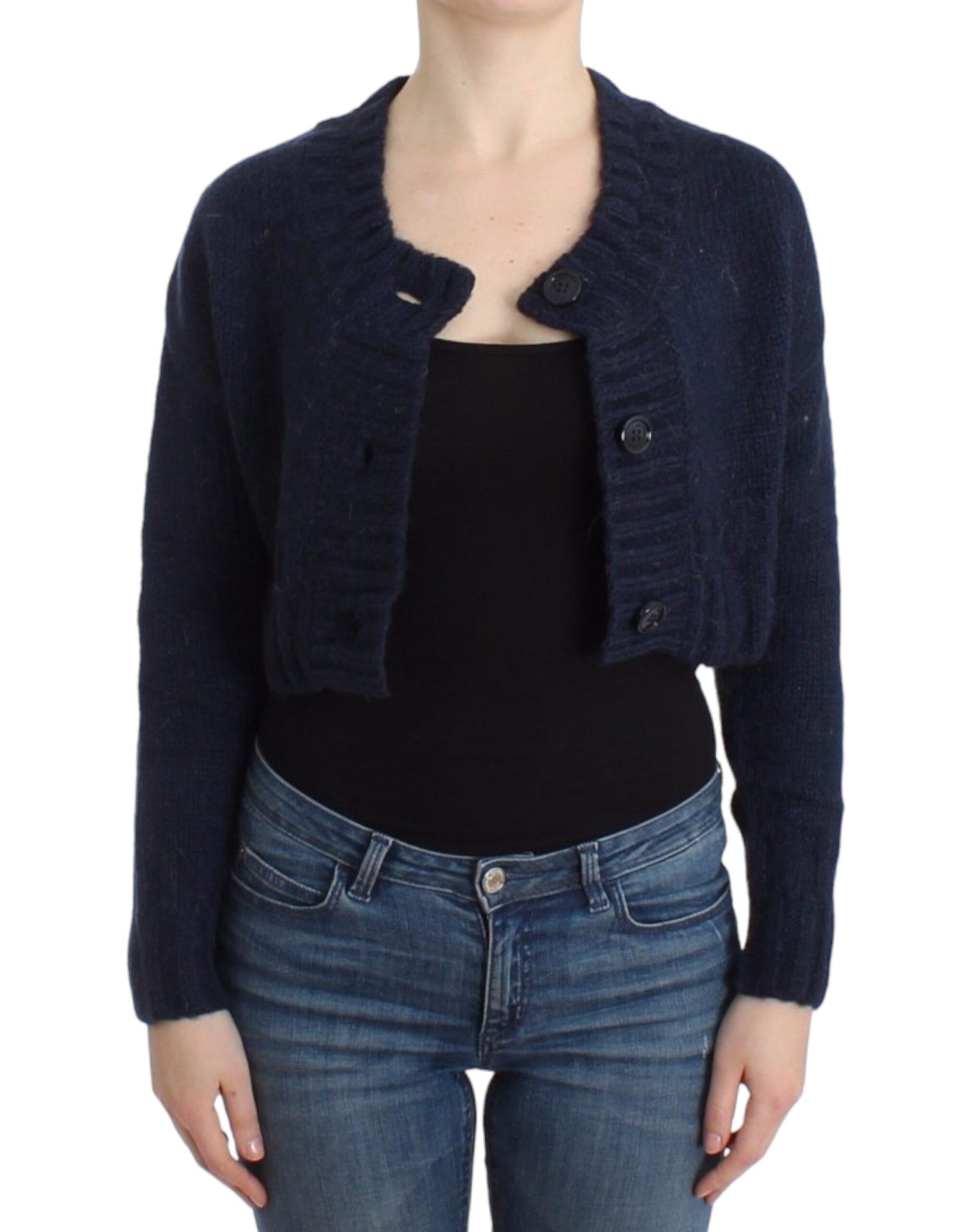 Cardigan corto blu John Galliano