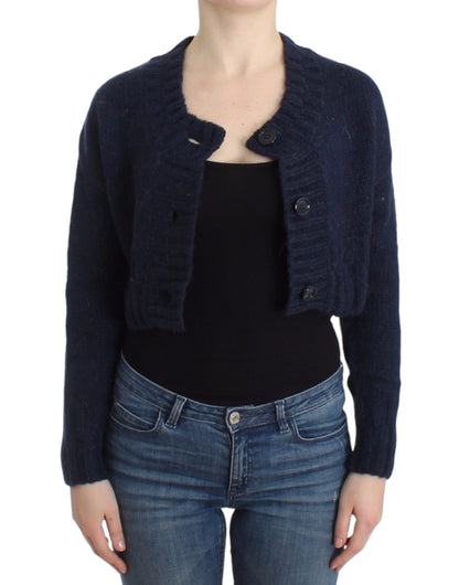 Cardigan corto blu John Galliano