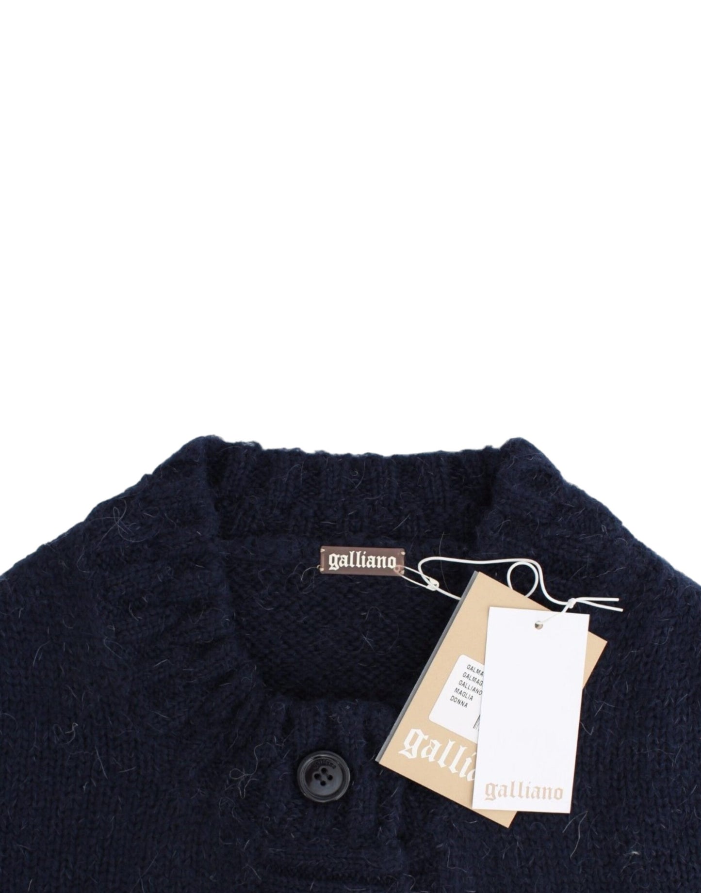 Cardigan corto blu John Galliano