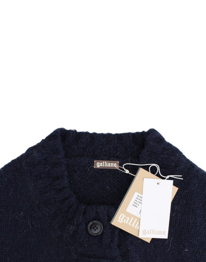 Cardigan corto blu John Galliano