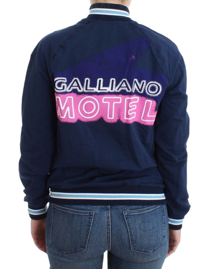 Cardigan in cotone con cerniera blu John Galliano