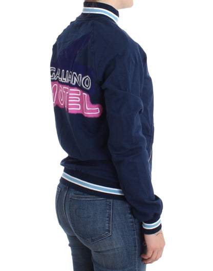 Cardigan in cotone con cerniera blu John Galliano