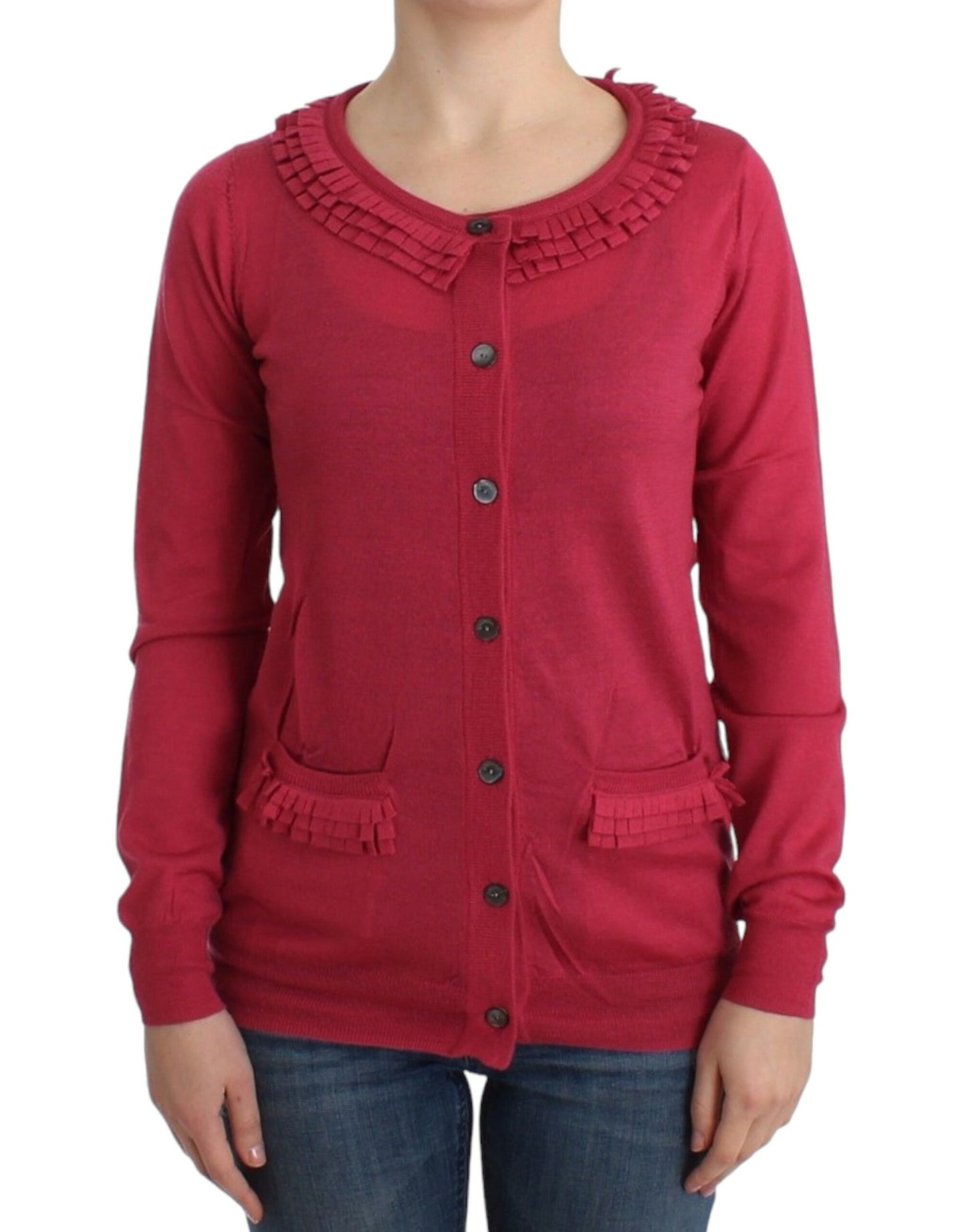 Cardigan in lana rosa John Galliano