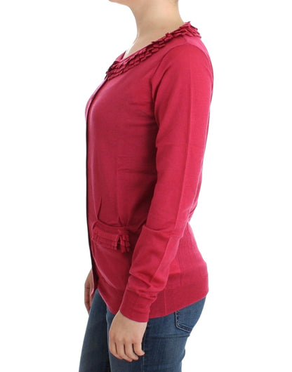 Cardigan in lana rosa John Galliano