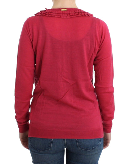 Cardigan in lana rosa John Galliano