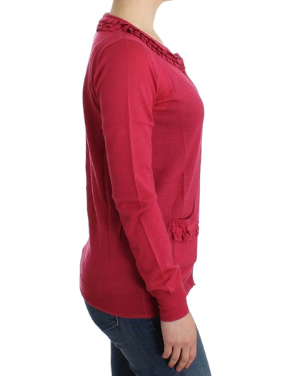 Cardigan in lana rosa John Galliano