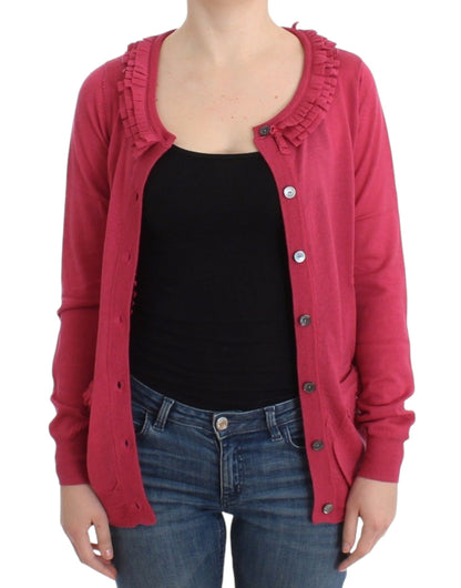 Cardigan in lana rosa John Galliano