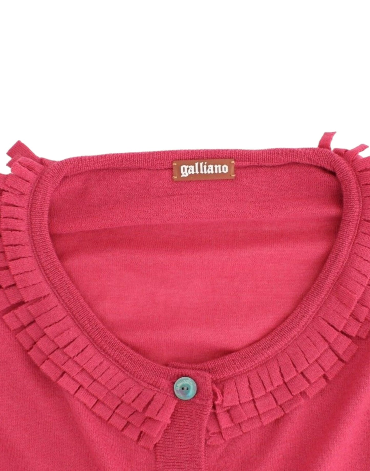 Cardigan in lana rosa John Galliano