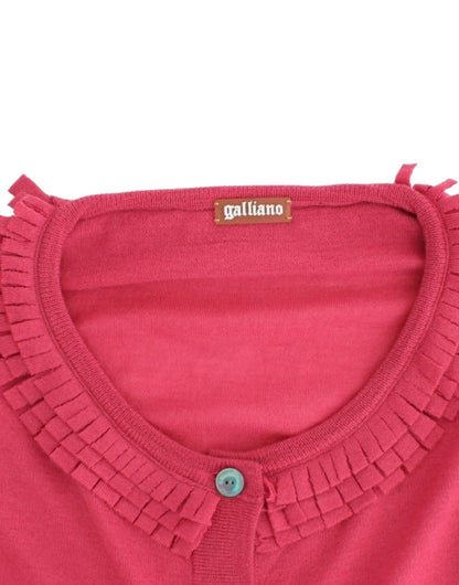 Cardigan in lana rosa John Galliano