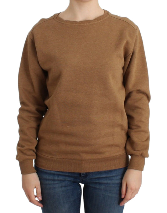 Maglione girocollo in cotone marrone John Galliano