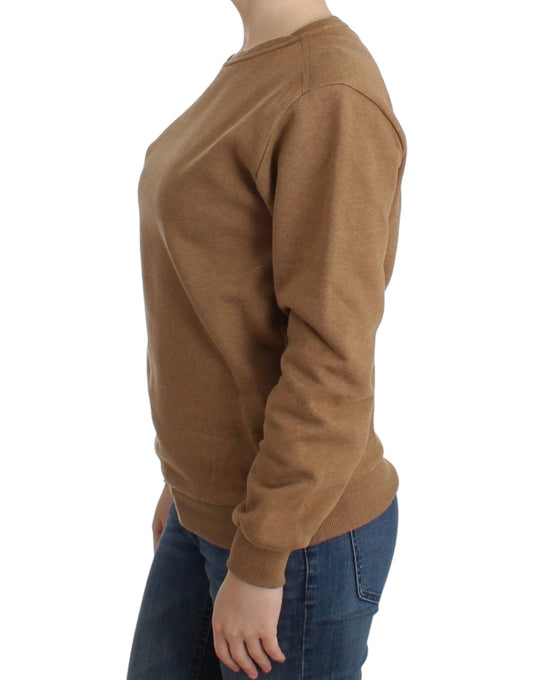 Maglione girocollo in cotone marrone John Galliano