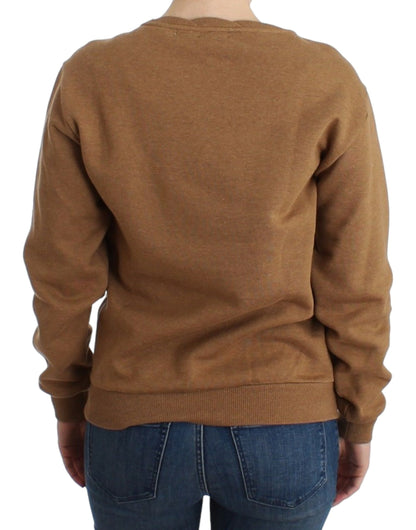 Maglione girocollo in cotone marrone John Galliano
